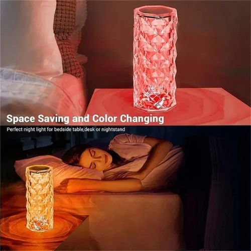 16 Colors Rose Rays Crystal Diamond Table Lamp