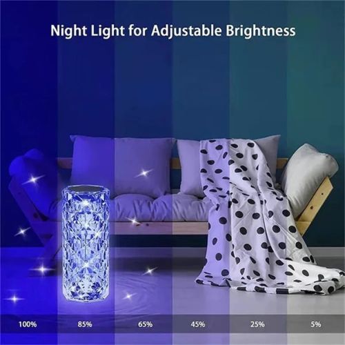 16 Colors Rose Rays Crystal Diamond Table Lamp