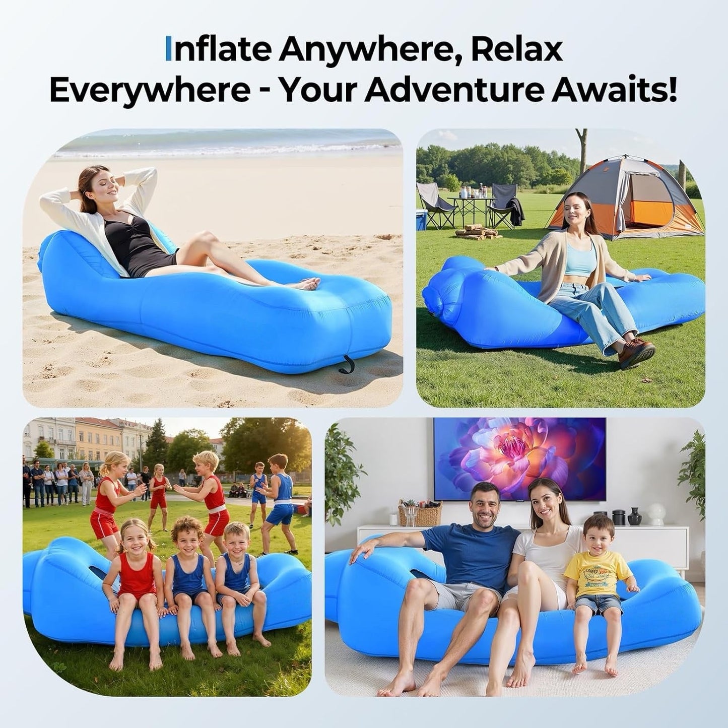 GoLounge™ – Compact Pump-Free Inflatable Lounger