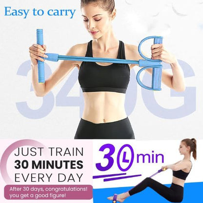 🏋 Resistance Band 4-Tube Yoga Pedal Puller