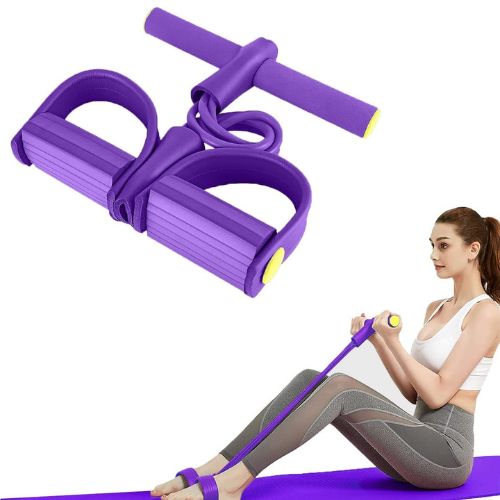 🏋 Resistance Band 4-Tube Yoga Pedal Puller