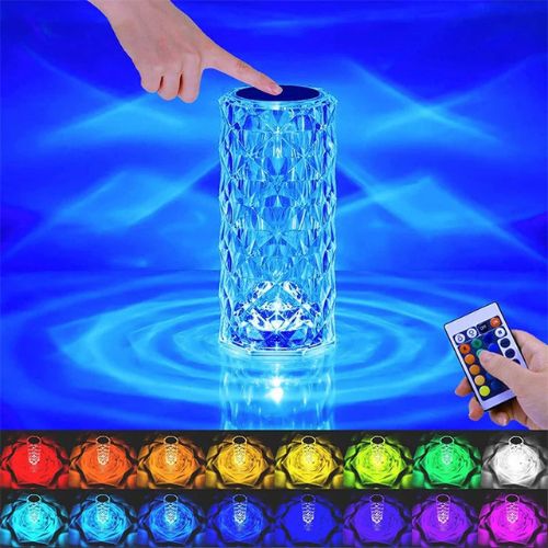 16 Colors Rose Rays Crystal Diamond Table Lamp